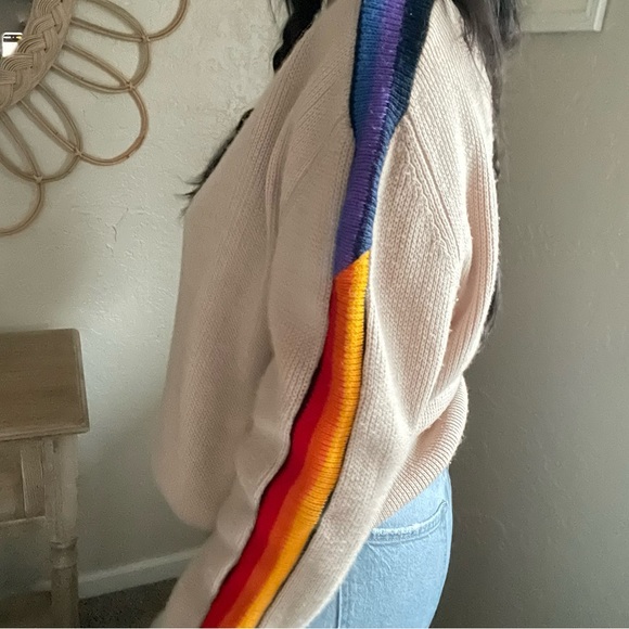 Vintage 80s 90s Dad Grandpa Oversized Colorful Cozy Stripe Funky Sweater - Picture 5 of 16